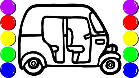 How to draw a Auto Rickshaw easy - YouTube