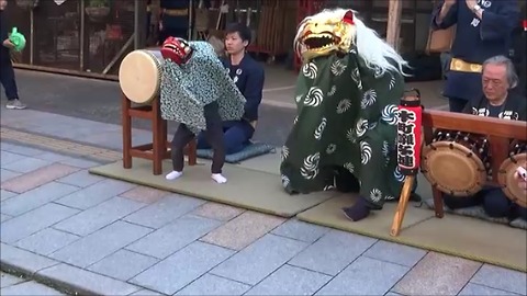 Traditional Japanese music and masks