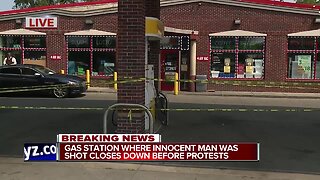 Detroit gas station closes before expected protest after shooting