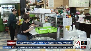 Kansas governor announces help for businesses amid pandemic