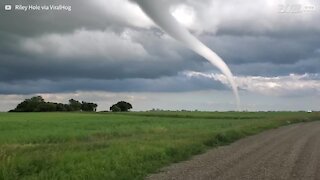 Tornado assustador atinge cidade canadiana