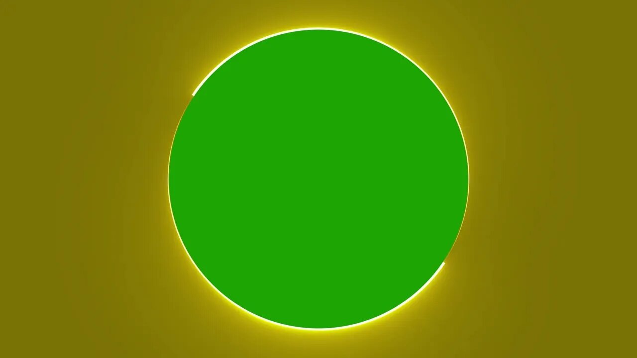 Yellow Neon Circle Border Green Screen Overlay Motion Graphics 4K 30fps ...