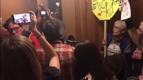 Protesters flood Wisconsin Capitol during lame-duck session