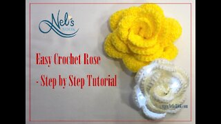 Easy Crochet Rose with lights - Step by Step Tutorial