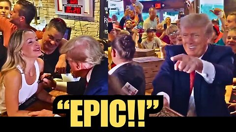 "WE LOVE TRUMP" IOWA Bar Goes WILD When Trump Makes Surprise Appearance. Hands Out Pizza,