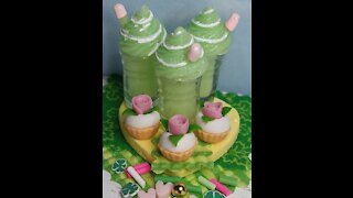 Green St. Patrick's Day Milkshakes With Pink Straws