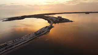 Sunset Honeymoon Island Drone Experience of Natural Art