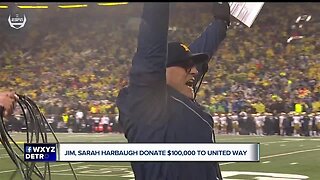 Jim and Sarah Harbaugh donate $100,000 to United Way
