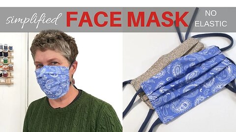 Simplified FACE MASK / No Elastic / Filter Pocket / Upcycled T-Shirt Ties