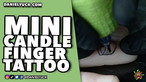 Tattooing A Mini Candle On A Finger