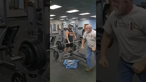 380lbs Raw Bench, Crazy old man