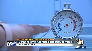 San Diego woman receives full refund for Samsung fridge
