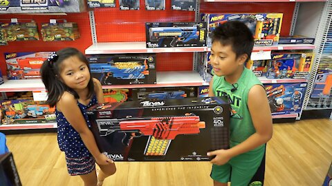 Toys"R"Us Shopping 14 NERF RIVAL Guns To Expand Arsenal Binge Buying Nemesis Khaos Atlas
