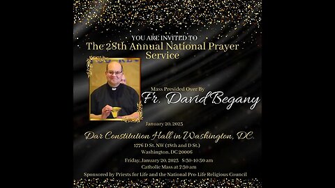 Join us at the National Prayer Service for Holy Mass, presided over by Fr. David Begany