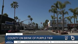 County on brink of purple tier