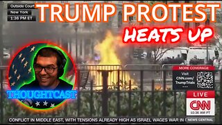 Trump protester ON FIRE!! Biden book CANCELLED THOUGHTCAST Fri 4/19/24
