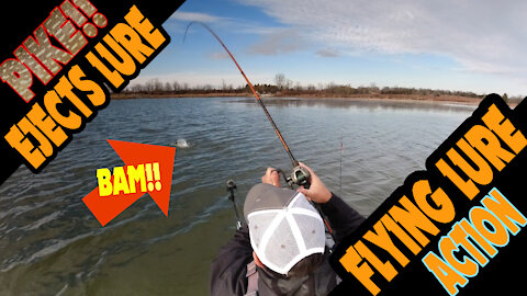 Kayak Bass Fishing FAIL!! Lure darn near hits me in the head!!! Pike throws the lure and it springs back!!