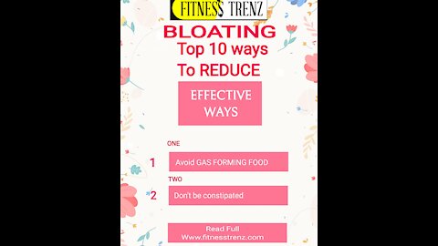 Tips to remove bloating