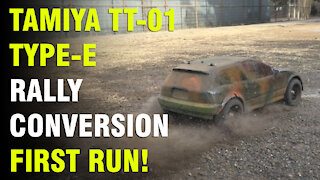 Tamiya TT-01 Type-E On-road to Rally conversion - First Run!