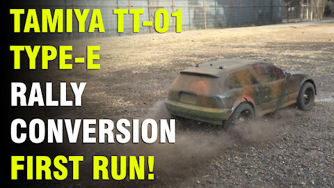 Tamiya TT-01 Type-E On-road to Rally conversion - First Run!