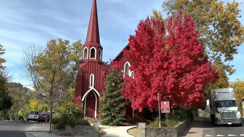 Sonora California Fall Colors via Drone & Driving [BONUS footage at the END] CHRISTMAS TOWN! 4K HDR