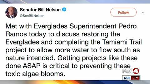 Sen. Bill Nelson addressing the toxic algae blooms in South Florida