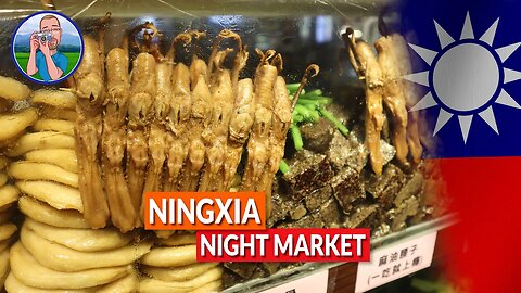 Grasshoppers and pork knuckle at the Ningxia Night Market 🇹🇼