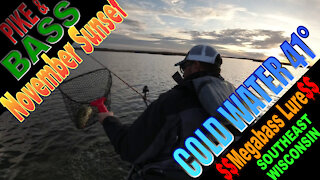 Awesome November Sunset Kayak Pike and Bass Fishing on the Slayer Max 12.5 (MegaBass Vatalion)