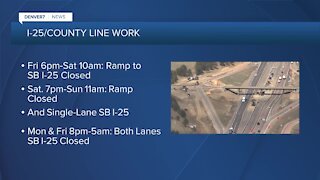 I-25 Gap work to close ramps, lanes in next week