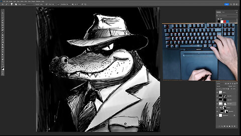 Drawing a Spy Alligator - Time Lapse