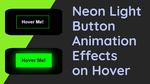 Neon Light Button Animation Effects on Hover