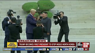 Donald Trump becomes 1st sitting U.S. president to enter North Korea