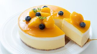 Mango Cheesecake No-Bake / #KoChen​ , #Cook​, #cake​ , #Kuchen​