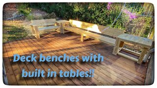Custom deck benches with built in tables!