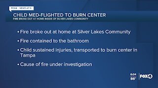 Child med-flighted to burn center