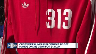 Customers line up in Detroit for 313 dear on 313 day