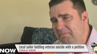 Local sailor battling veteran suicide with a petition