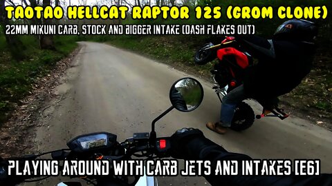 (E6) Hellcat Raptor 125cc Playing with Carbs and intakes. Vee on Honda Elite 150 POOPY n wheelies