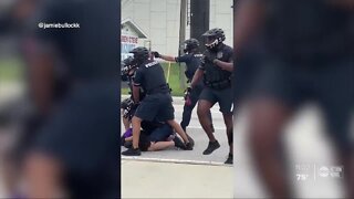 Cell phone videos show Tampa police officers using pepper spray during Thursday's protests