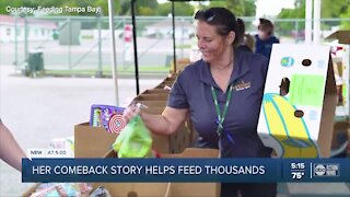 A local woman turns her life around at Feeding Tampa Bay and now helps thousands of families in need
