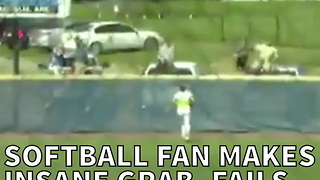 Softball Fan Makes Insane Grab, Fails To Finish The Play