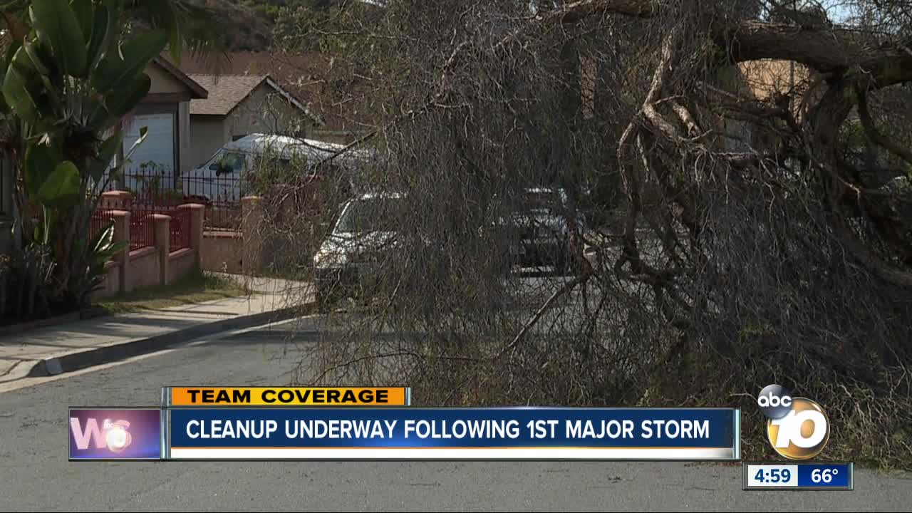 Cleanup underway following 1st major storm