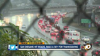 San Diegans hit roads, rails and sky for Thanksgiving