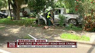 One dead after vehicle crashes into building as result of road rage incident in Polk County