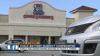 Child battery suspect confronted outside Chuck E. Cheese