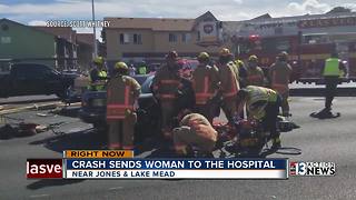 Woman trapped in car after piece of wood flies through windshield