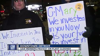 UAW members protest GM plant closings