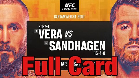 UFC Fight Night Vera Vs Sandhagen Early Full Card Prediction
