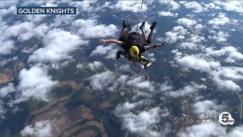 Trent Magill skydives with the Army Golden Knights