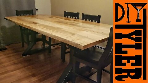 Live Edge Maple Slab Farmhouse Table